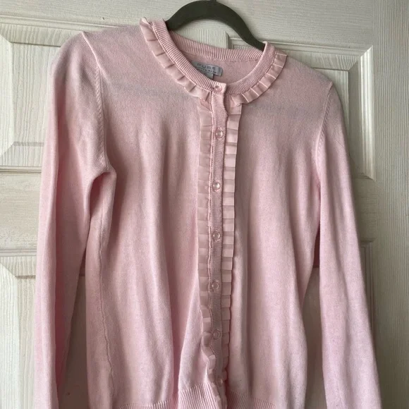 Alfred  Sung  Light Pink Ruffled Cardigan - Picture 2 of 5
